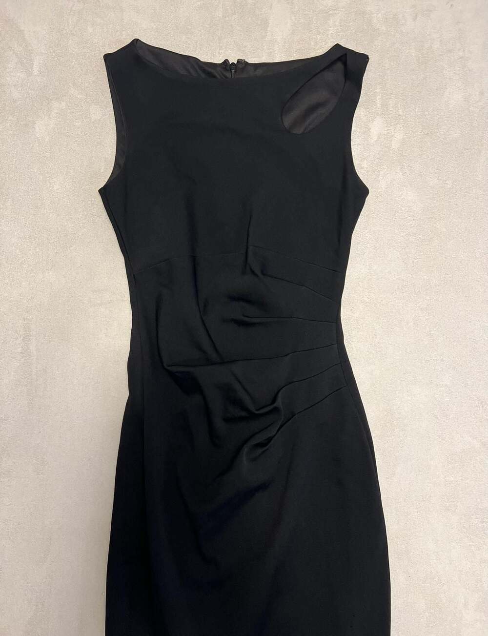 Cache Black Asymmetrical Cutout Ruched Sleeveless Sheath Dress Size 0 - Picture 2 of 8
